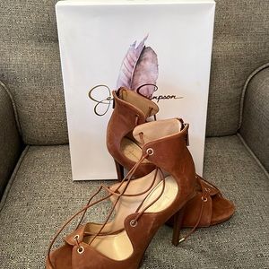 Jessica Simpson lace up high heels